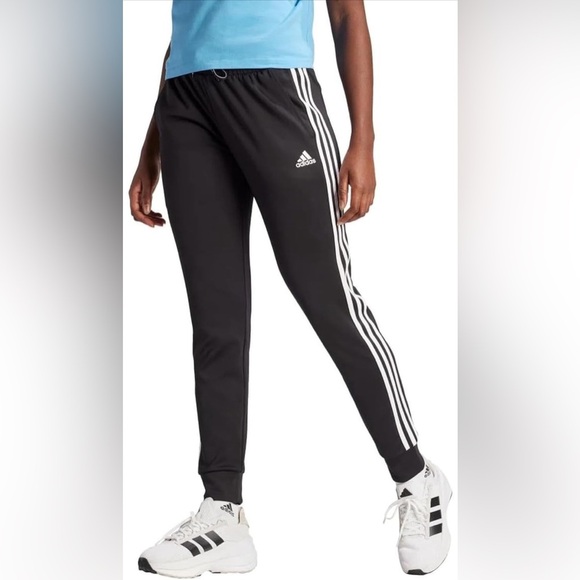 adidas Pants - adidas Ladies' 3 Stripe Aeroready Active Jogger - Womens Sweatpants (Black, XL)